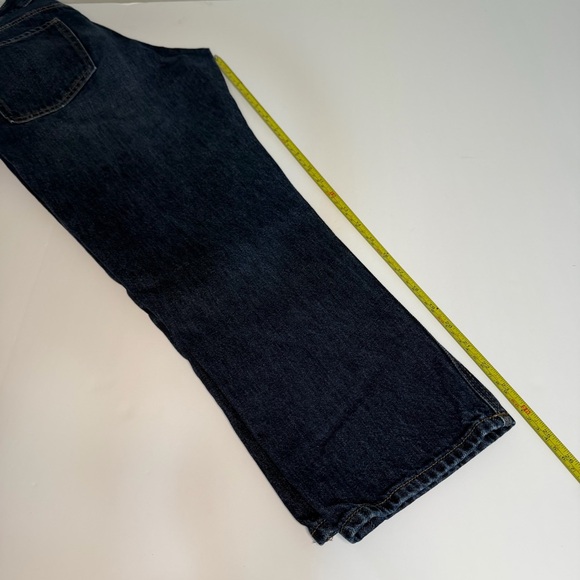 Old Navy High Rise Slouchy Straight Dark Wash Denim Jeans Cropped Button Fly 6 - Picture 9 of 11